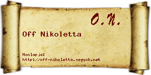 Off Nikoletta névjegykártya
