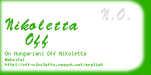 nikoletta off business card